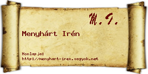Menyhárt Irén névjegykártya